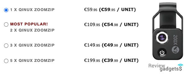 Qinux Zoomzip Precios