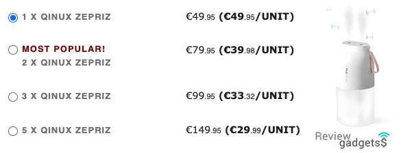 Qinux Zepriz Prices