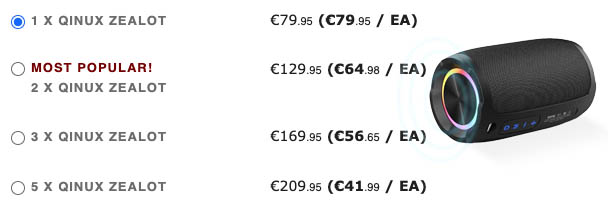 qinux zealot prices